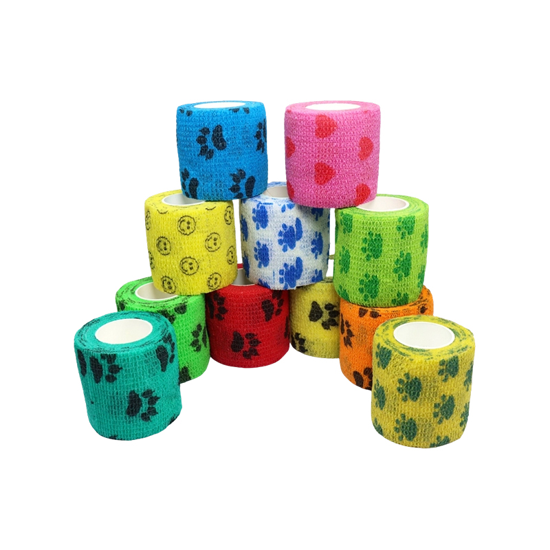 Netkaná elastická kohezivní zavinovací páska (potisk).